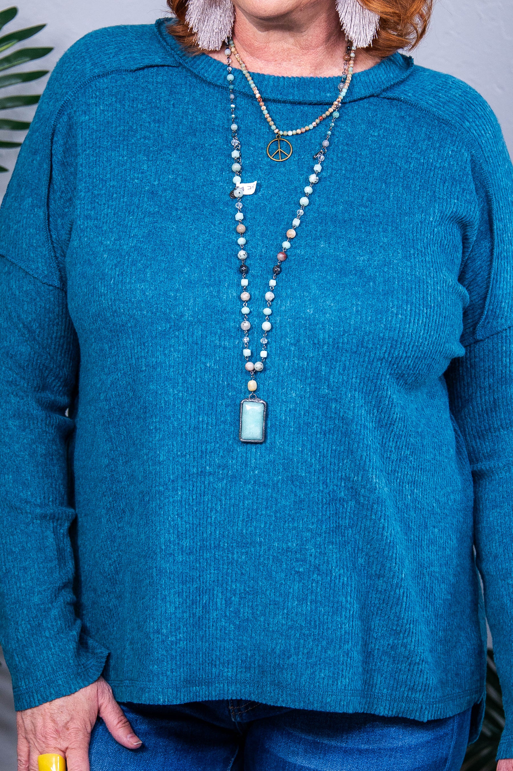 Simply Basic Teal Sweater Top