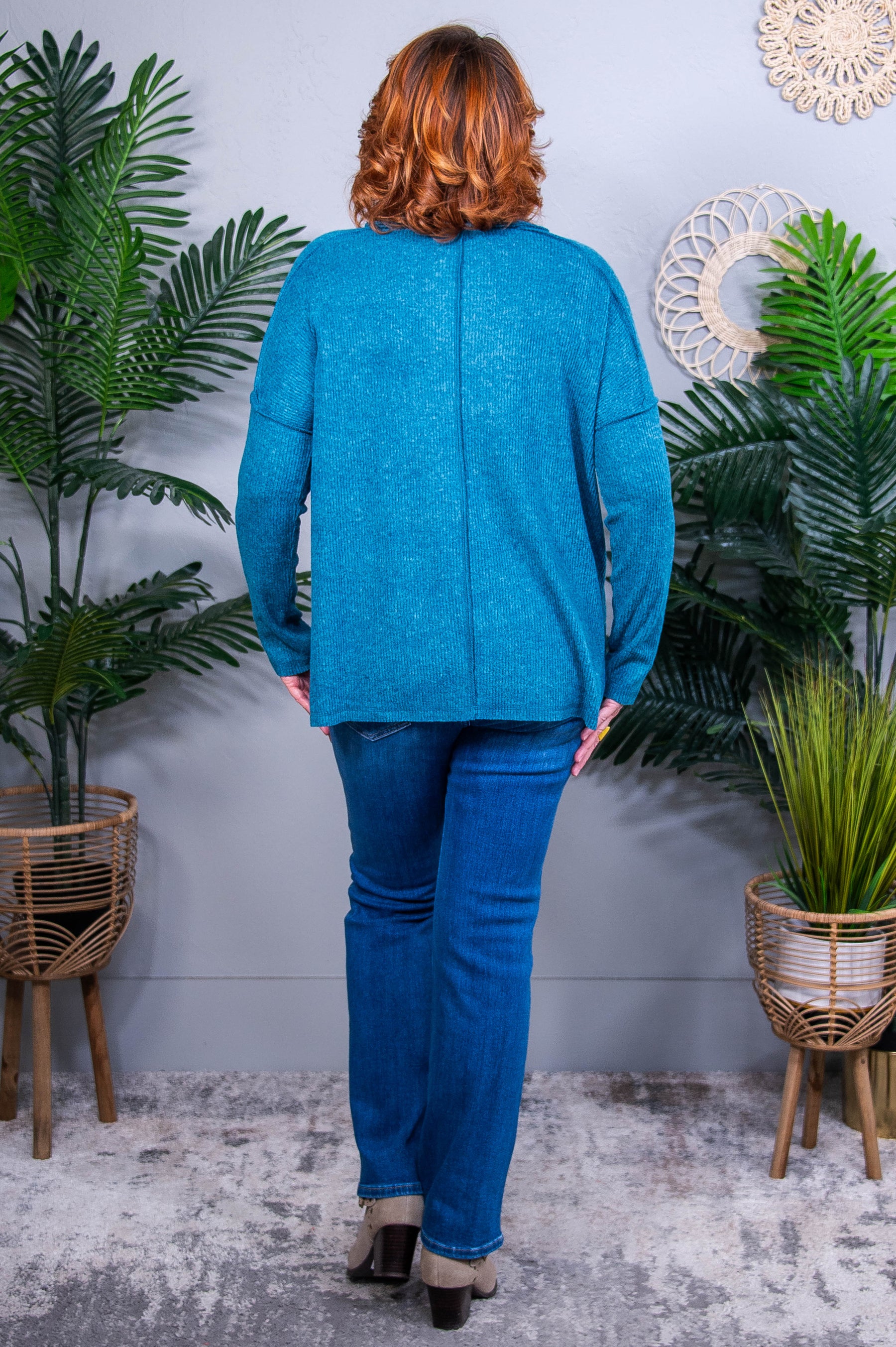 Simply Basic Teal Sweater Top