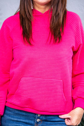 Crosswalk Textured Hoodie in Rose