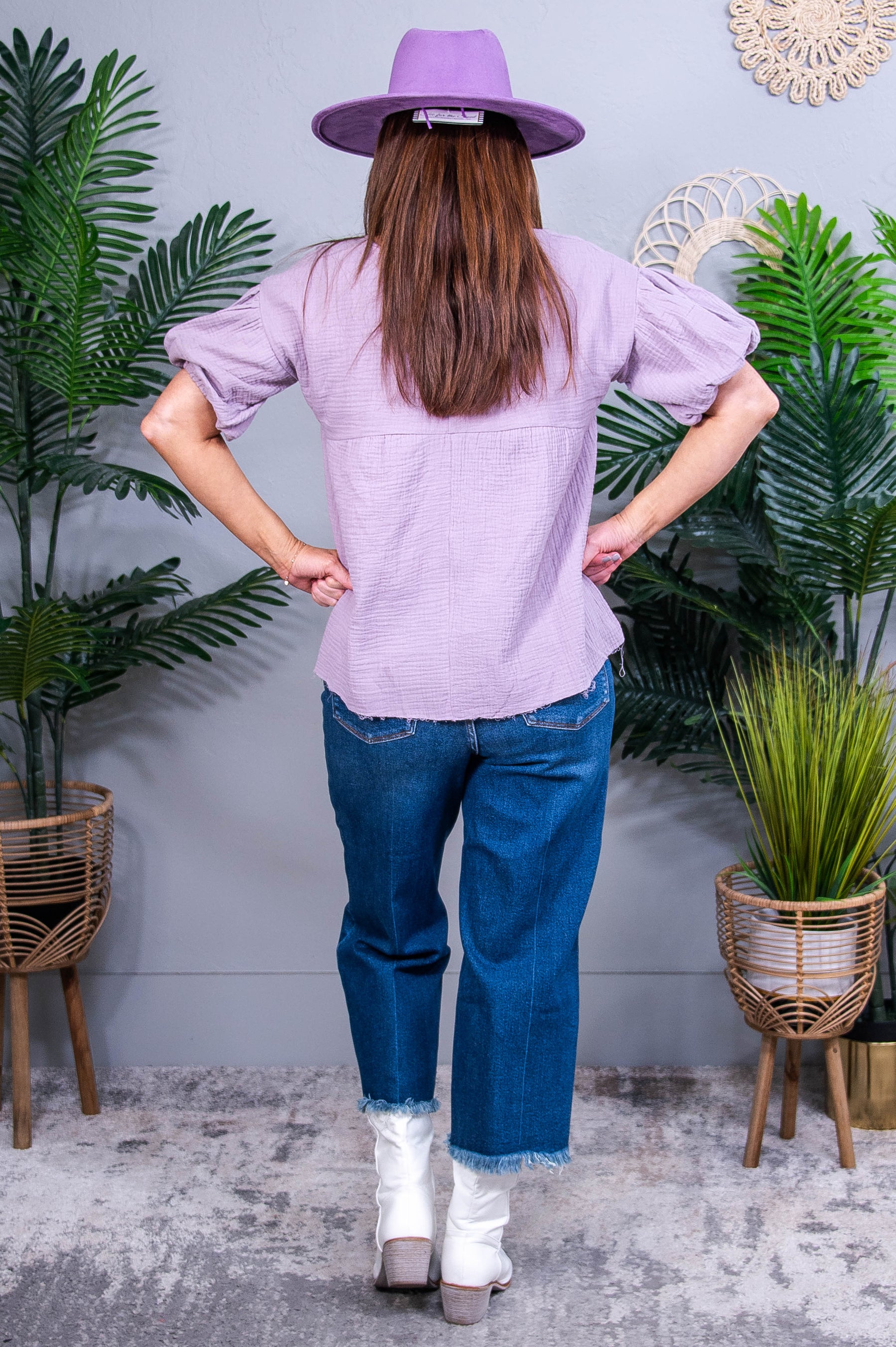 Pleasantly Perfect Bubble Sleeve Peasant Blouse