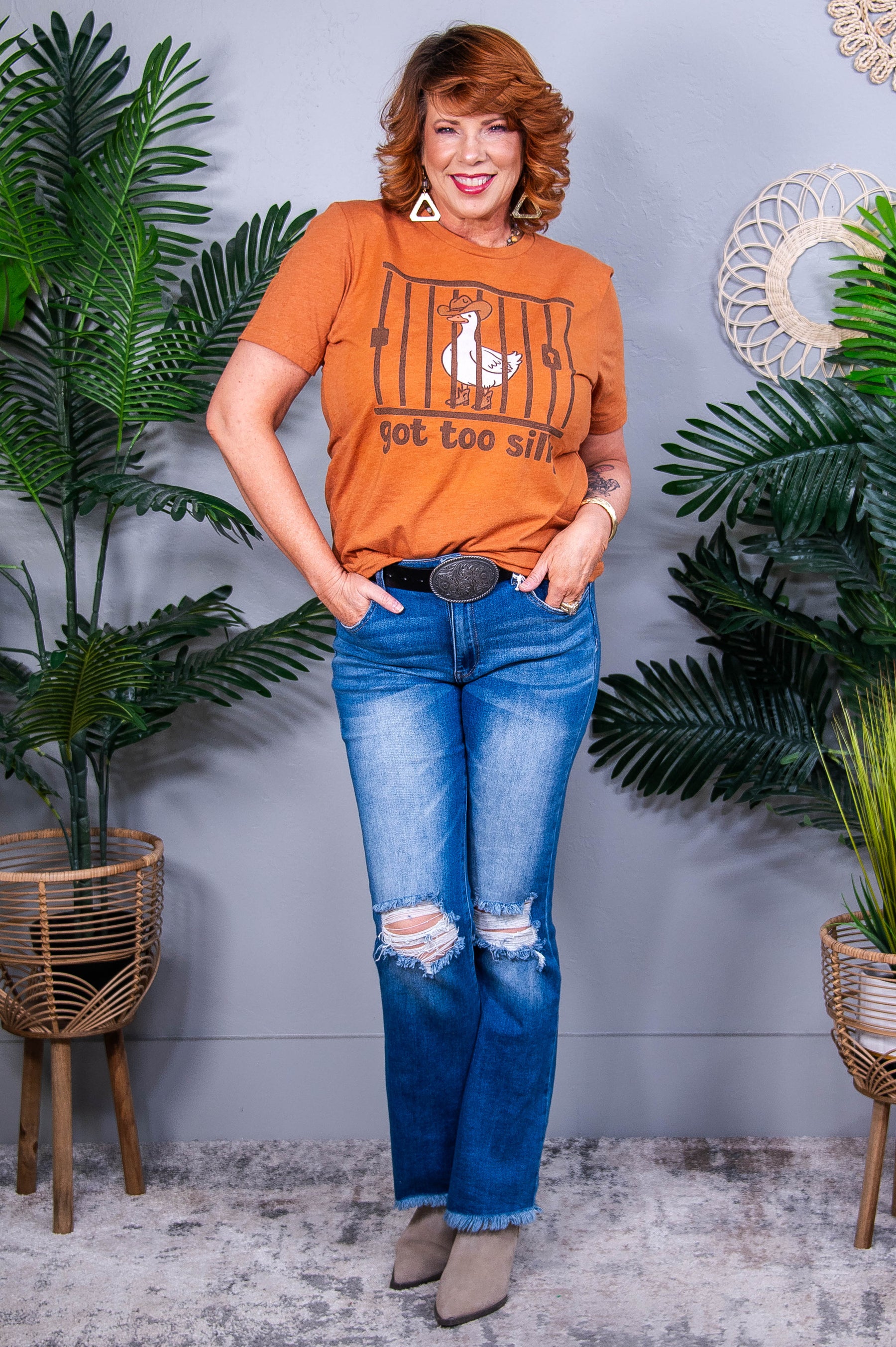 Silly Goose On The Loose Heather Autumn Graphic Tee - A3949HAU