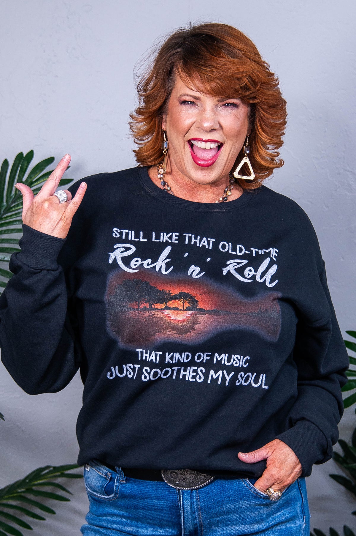 Still Like That Old Time Rock N Roll Black Graphic Sweatshirt - A3952BK