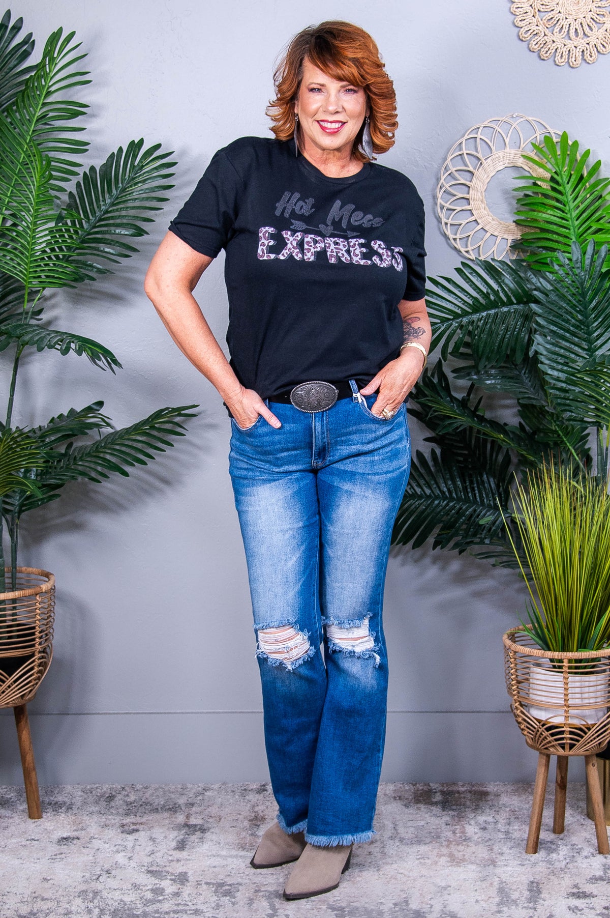 Hot Mess Express Vintage Black Graphic Tee - A3947VBK