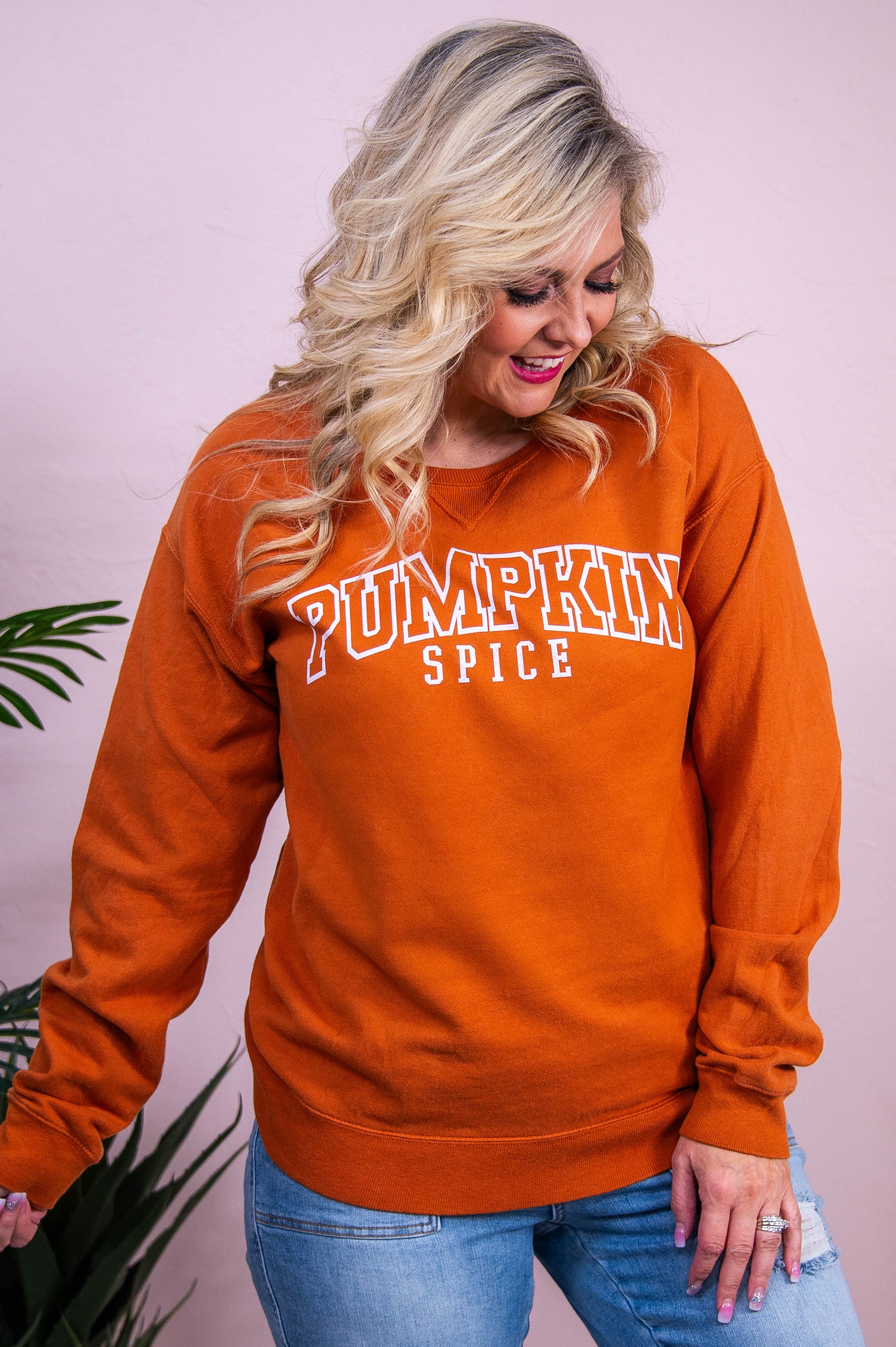 Pumpkin Spice Texas Orange Graphic Sweatshirt - A3548TOR