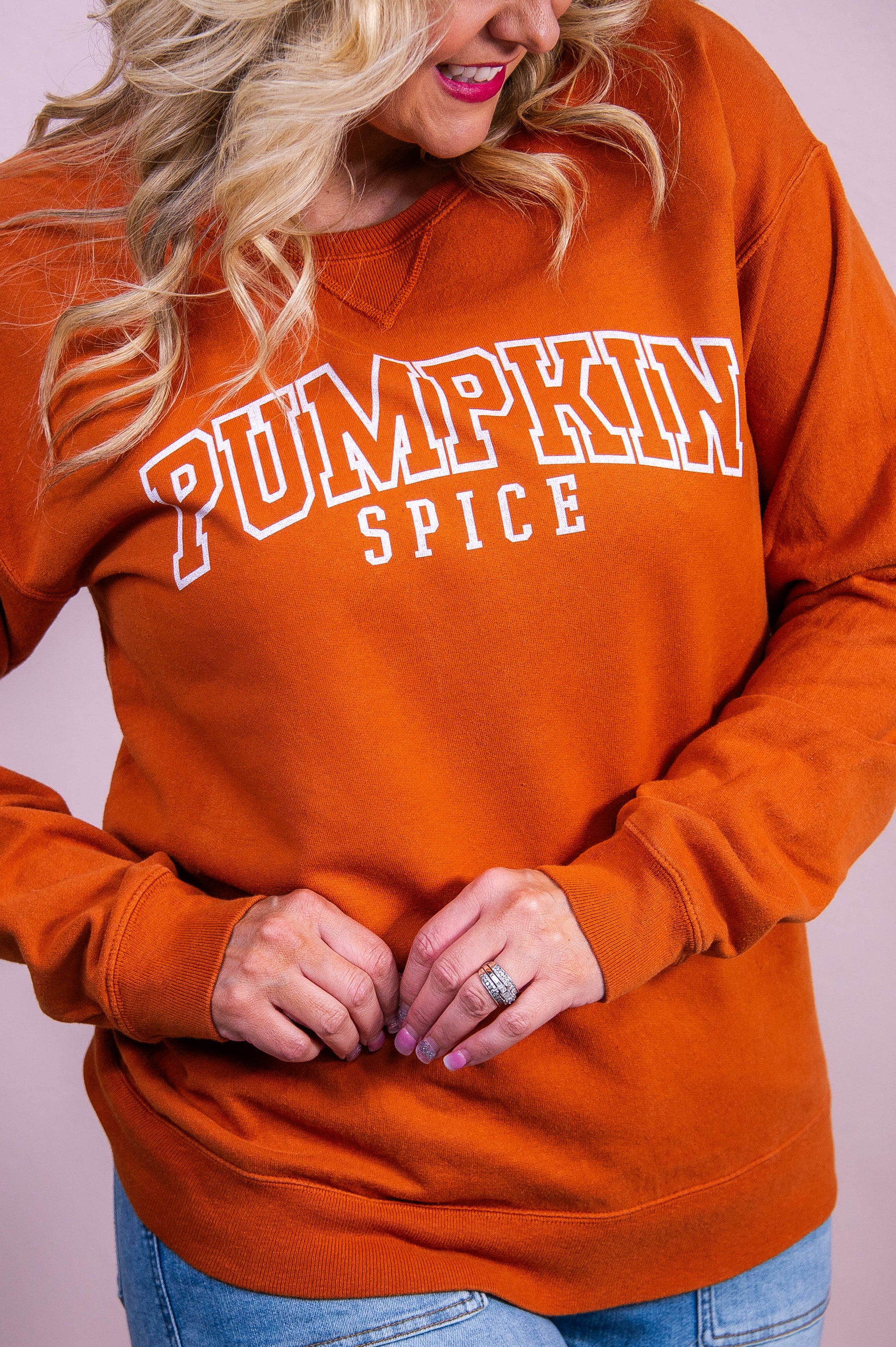 Pumpkin Spice Texas Orange Graphic Sweatshirt - A3548TOR