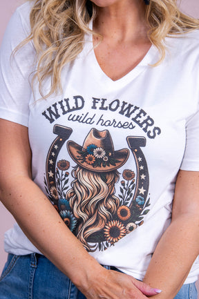 Wild Flowers White Graphic Tee - A3559WH