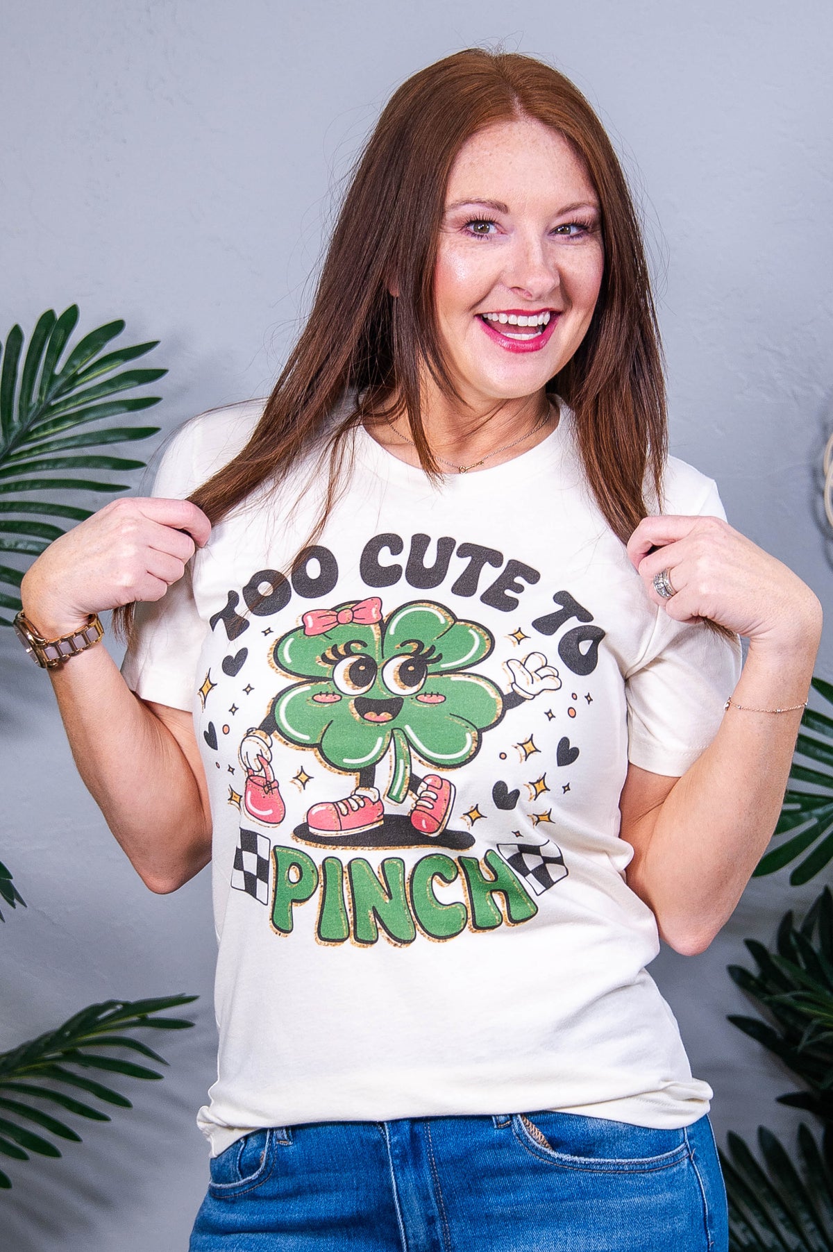 Too Cute To Pinch Natural Graphic Tee - A3957NA