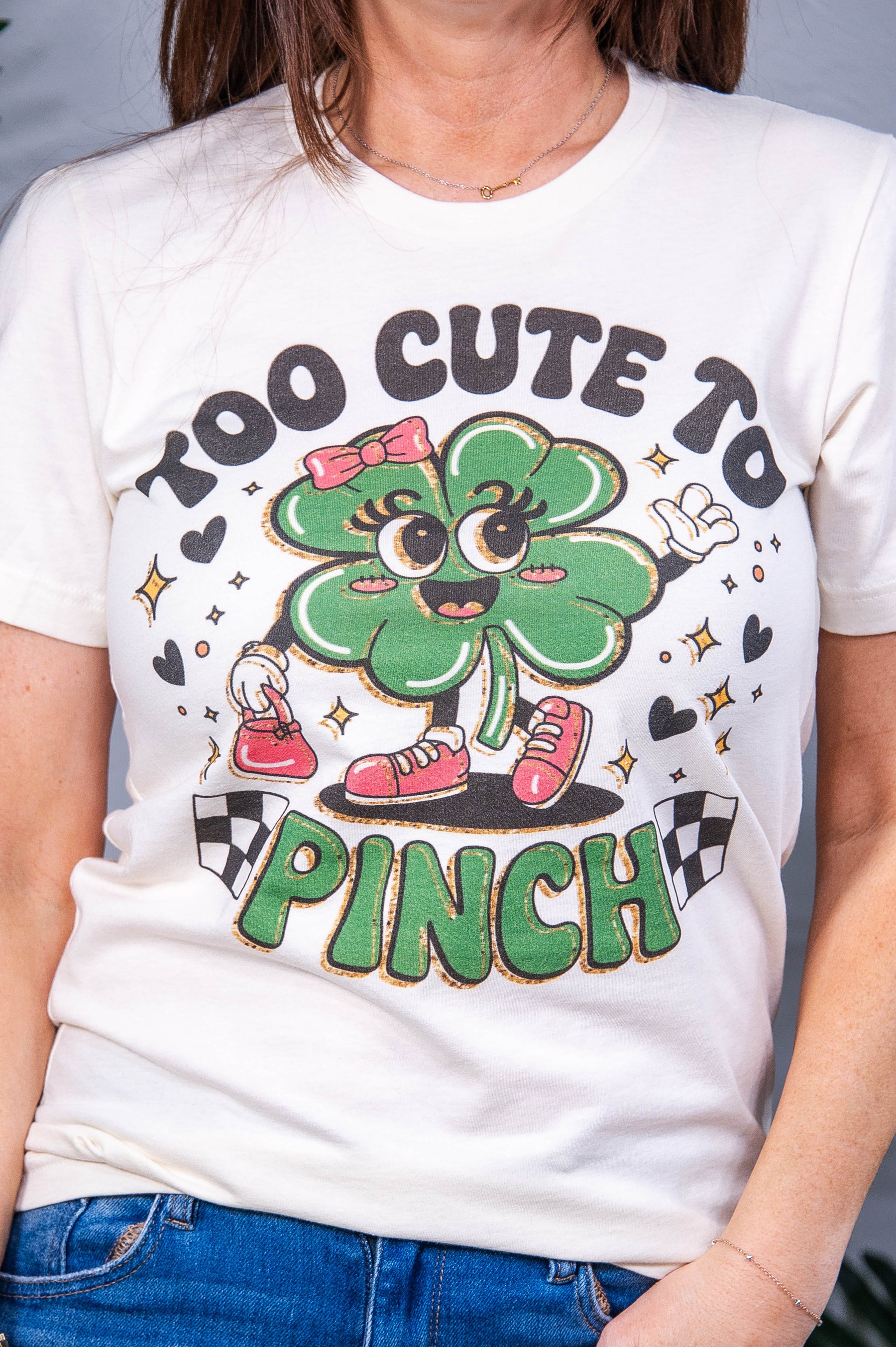 Too Cute To Pinch Natural Graphic Tee - A3957NA