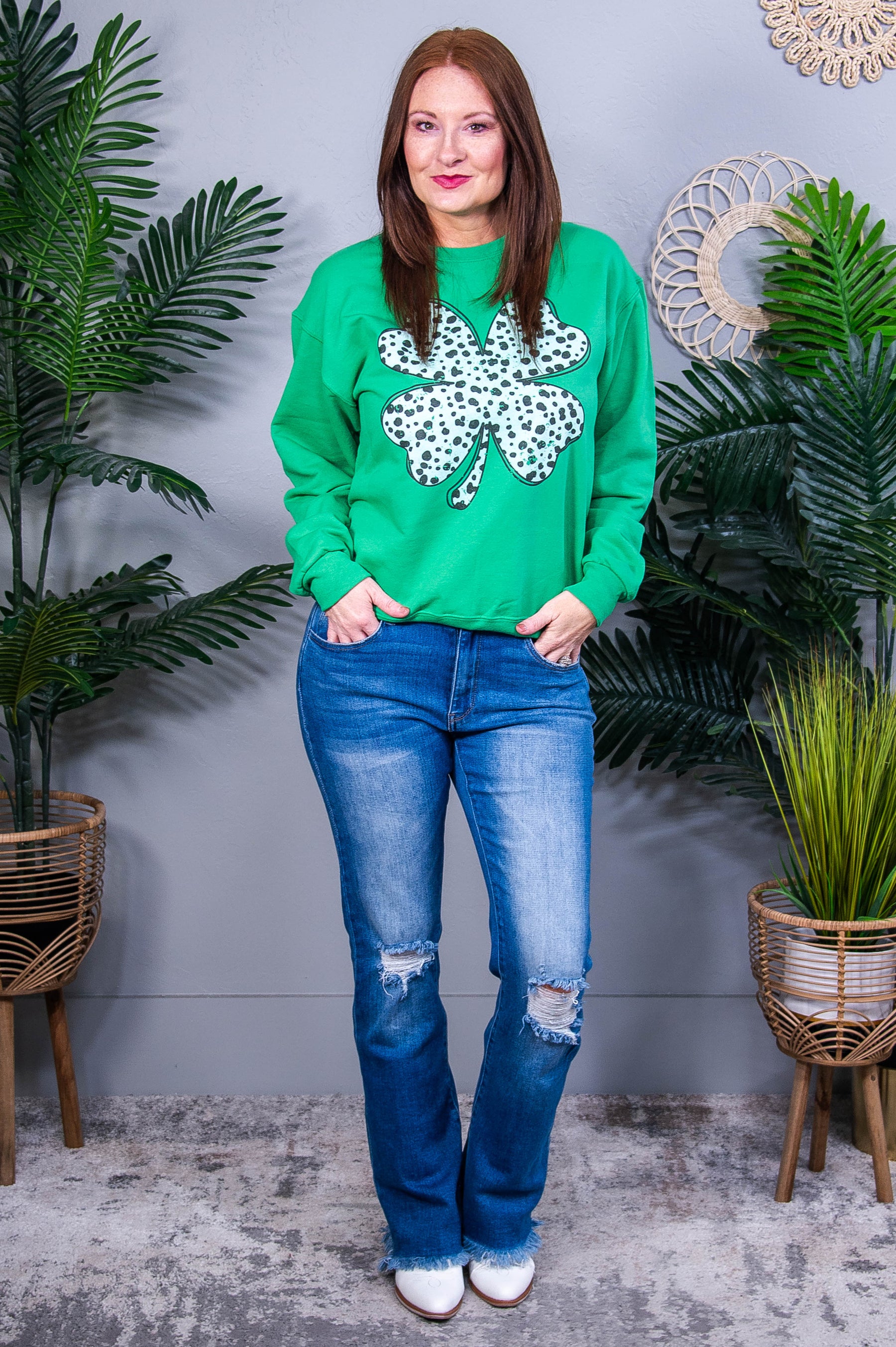 Pinch Proof Kelly Green Printed Graphic Sweatshirt - A3958KGN