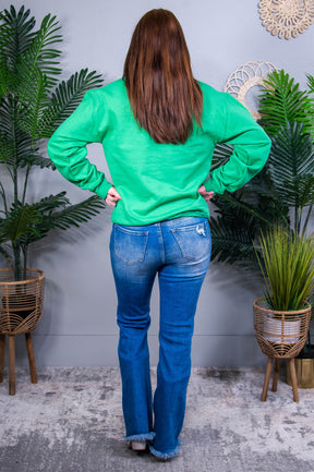 Pinch Proof Kelly Green Printed Graphic Sweatshirt - A3958KGN