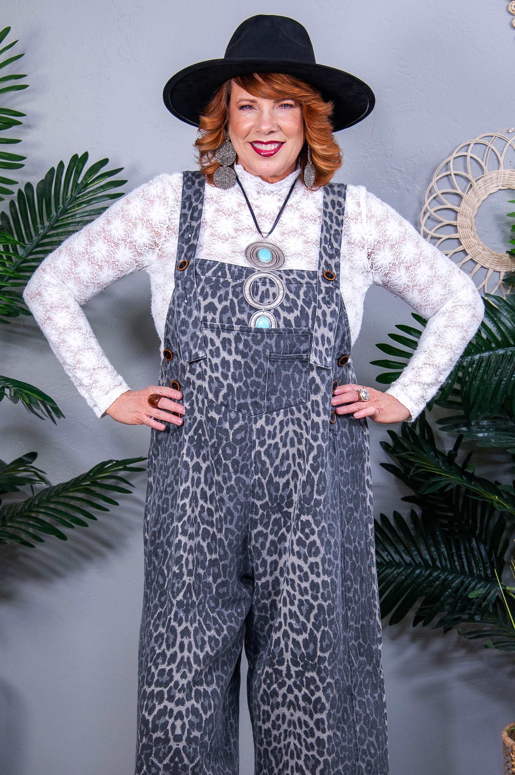 Fierce And Free Gray/Black Printed Overall - RMP843GR