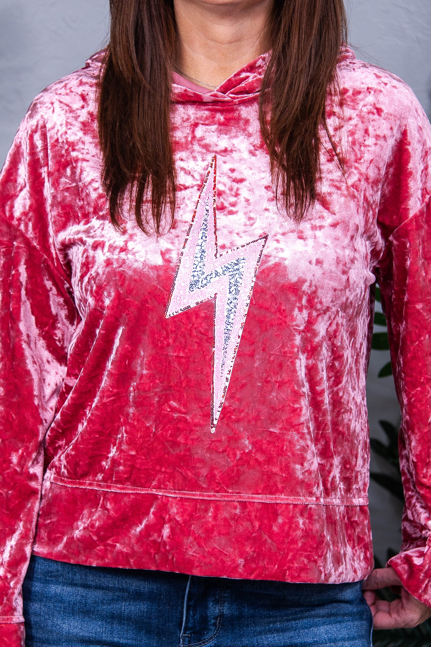 Don't Dull Your Sparkle Thunderbolt Printed Hooded Top