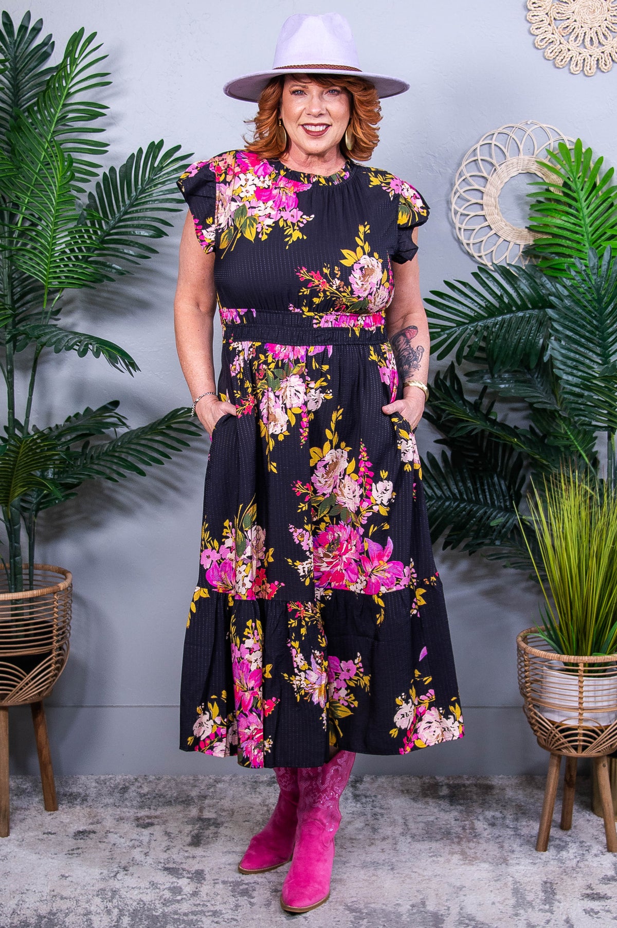 Love Is In The Air Black/Multi Color Floral Dress - D5587BK