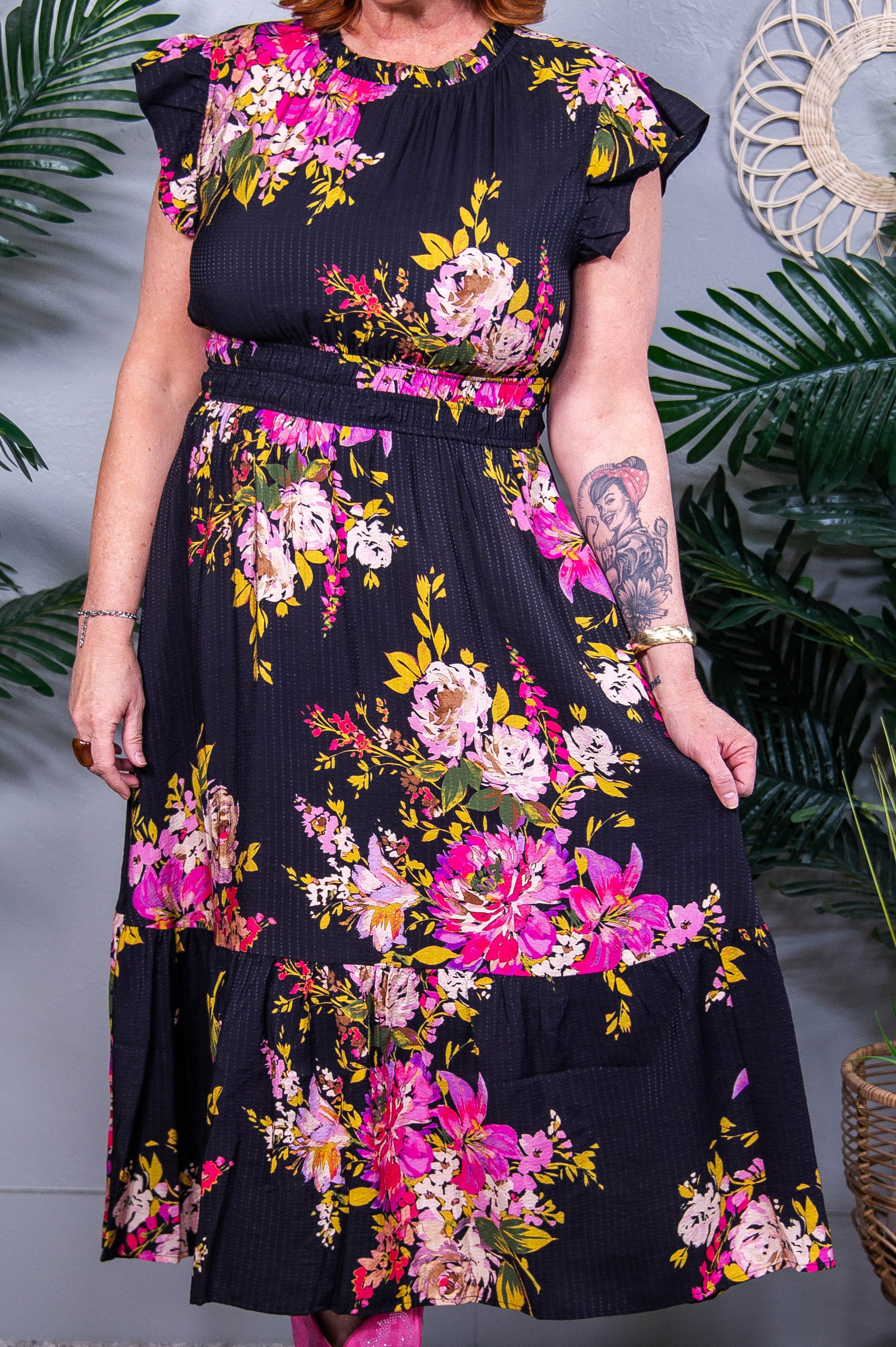 Love Is In The Air Black/Multi Color Floral Dress - D5587BK