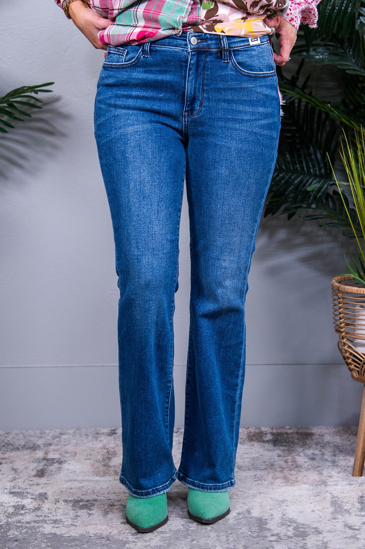 Hannah Mid Rise Thermal Bootcut Jeans