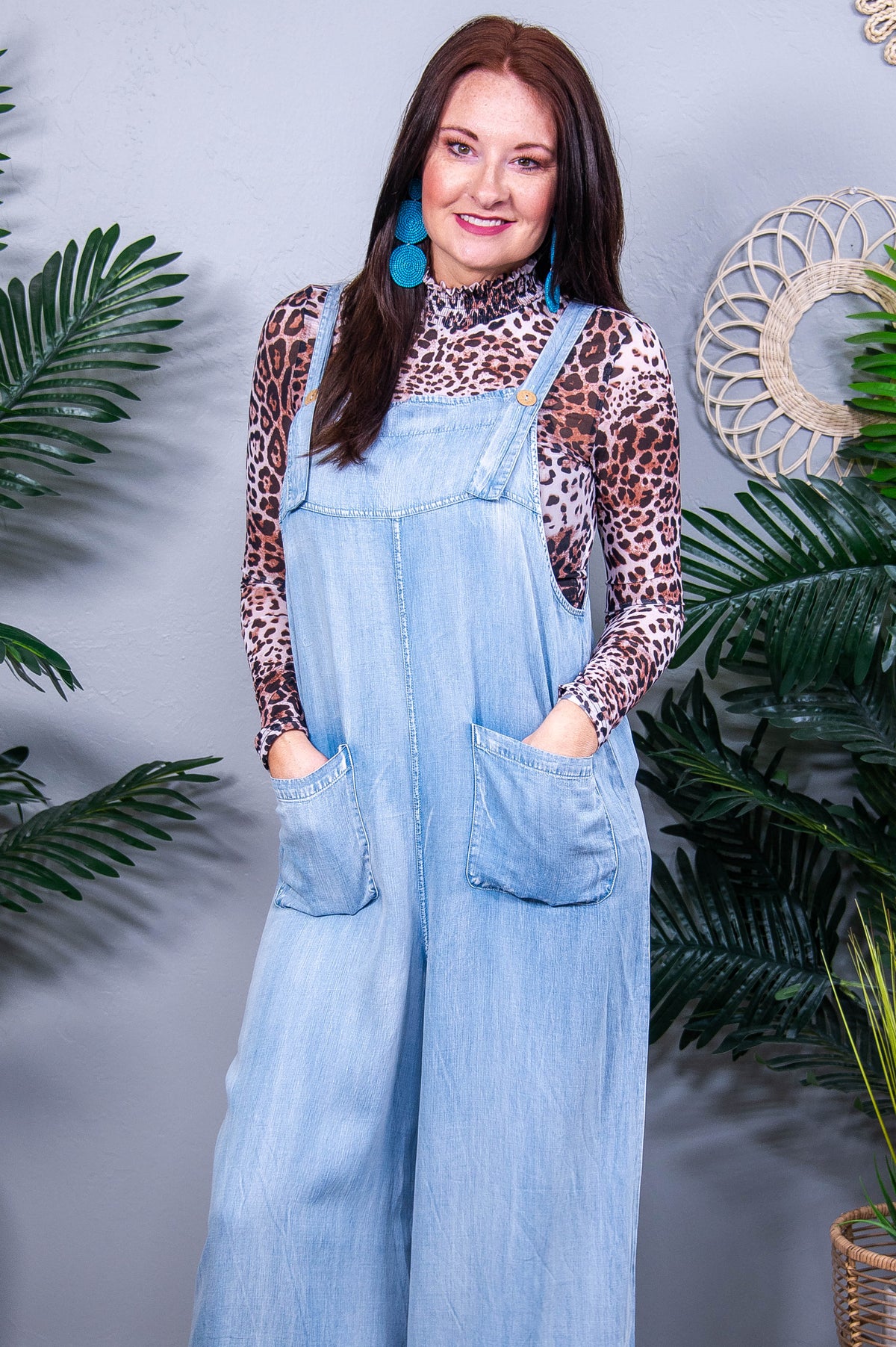 The Overall Look Wide Strap Wide Leg Overalls with Pockets