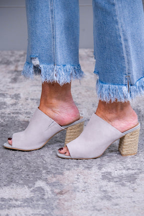 Helena Heeled Sandal in Ice Suede