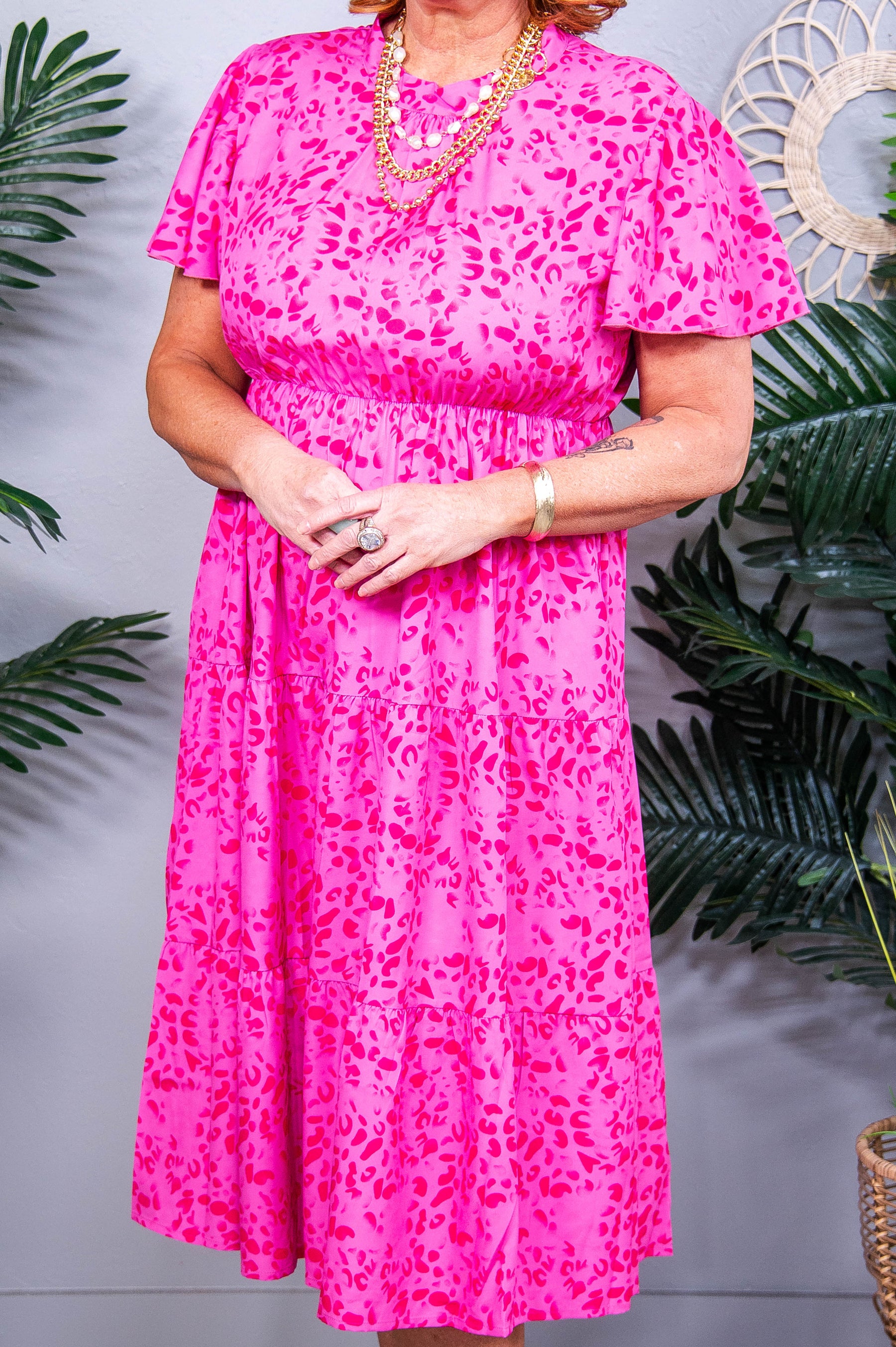 Following The Trends Fuchsia Printed Dress - D5591FU