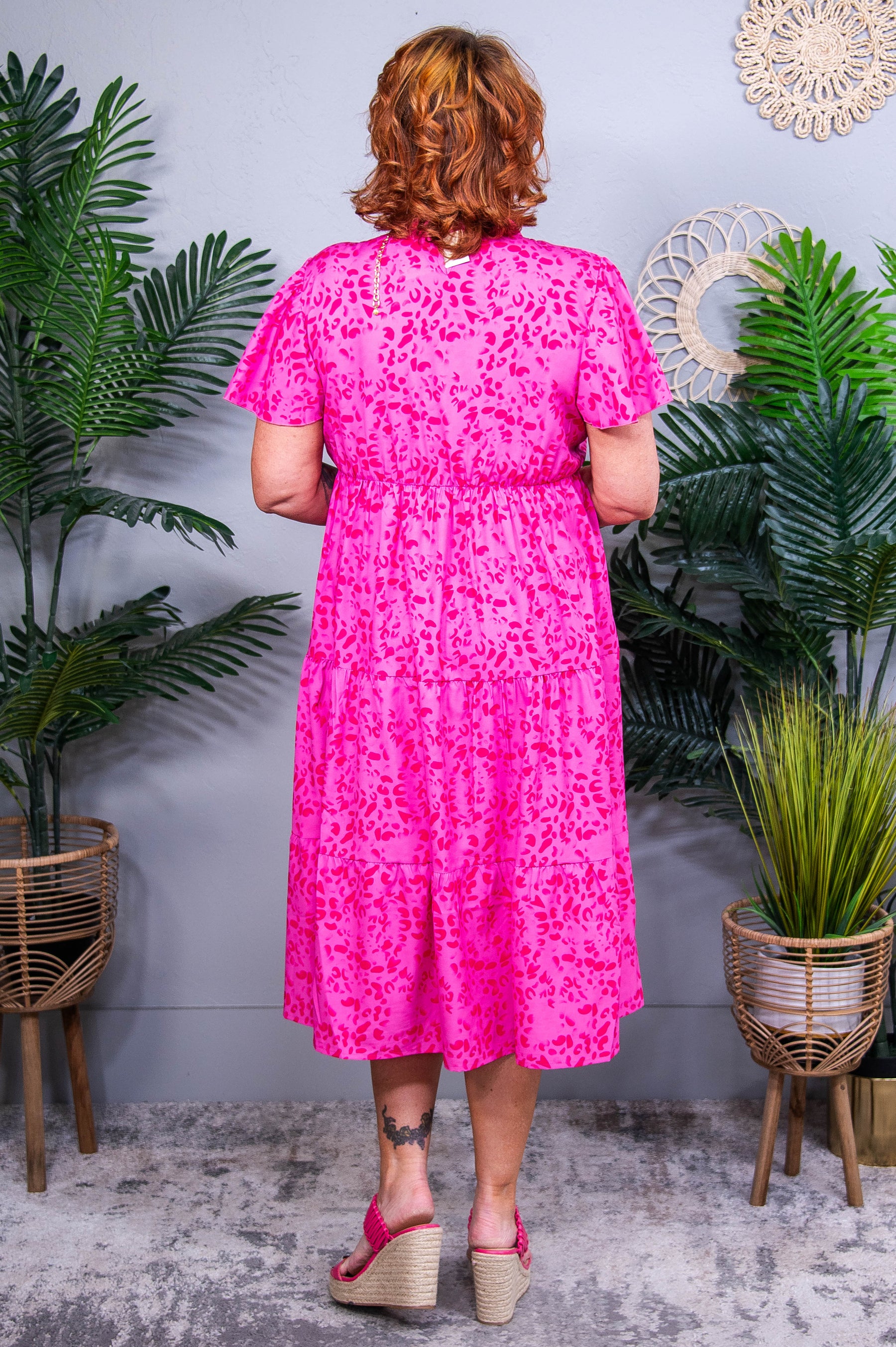 Following The Trends Fuchsia Printed Dress - D5591FU