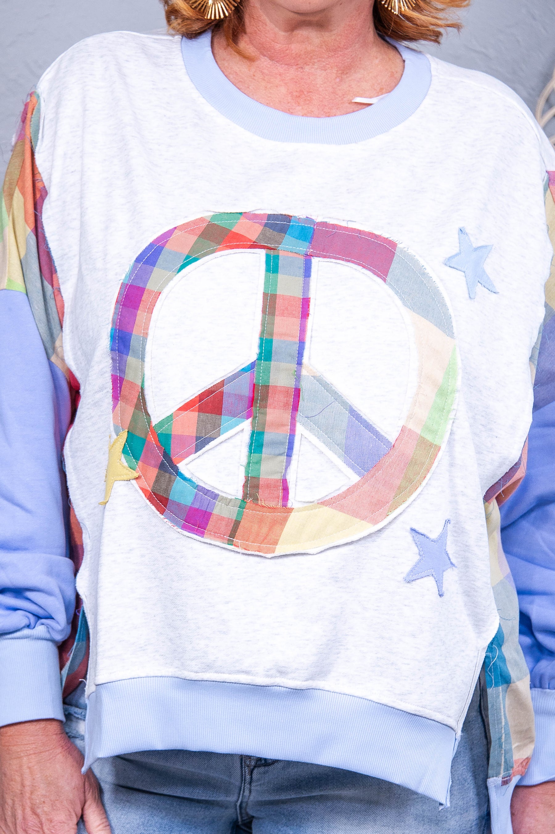 Keep The Peace Bleu Purple Patch Sweatshirt