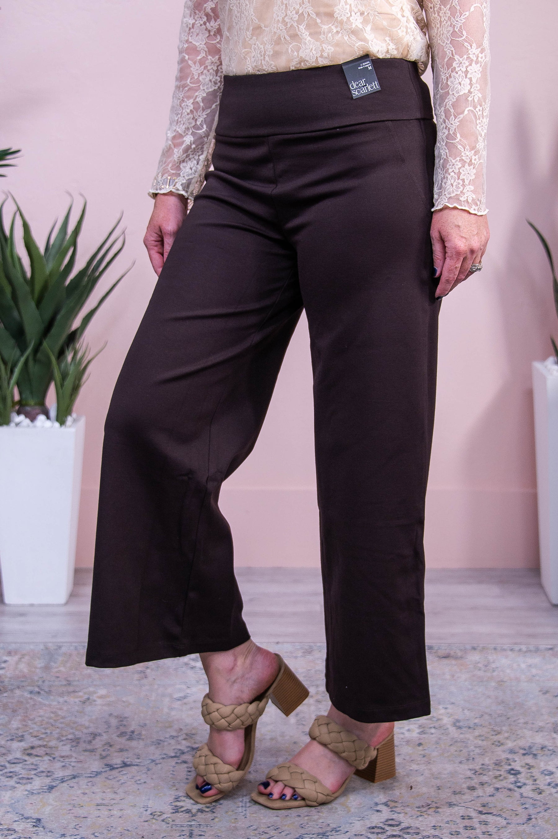 Confident Stride Brown Solid Cropped Pants - PNT1718BR