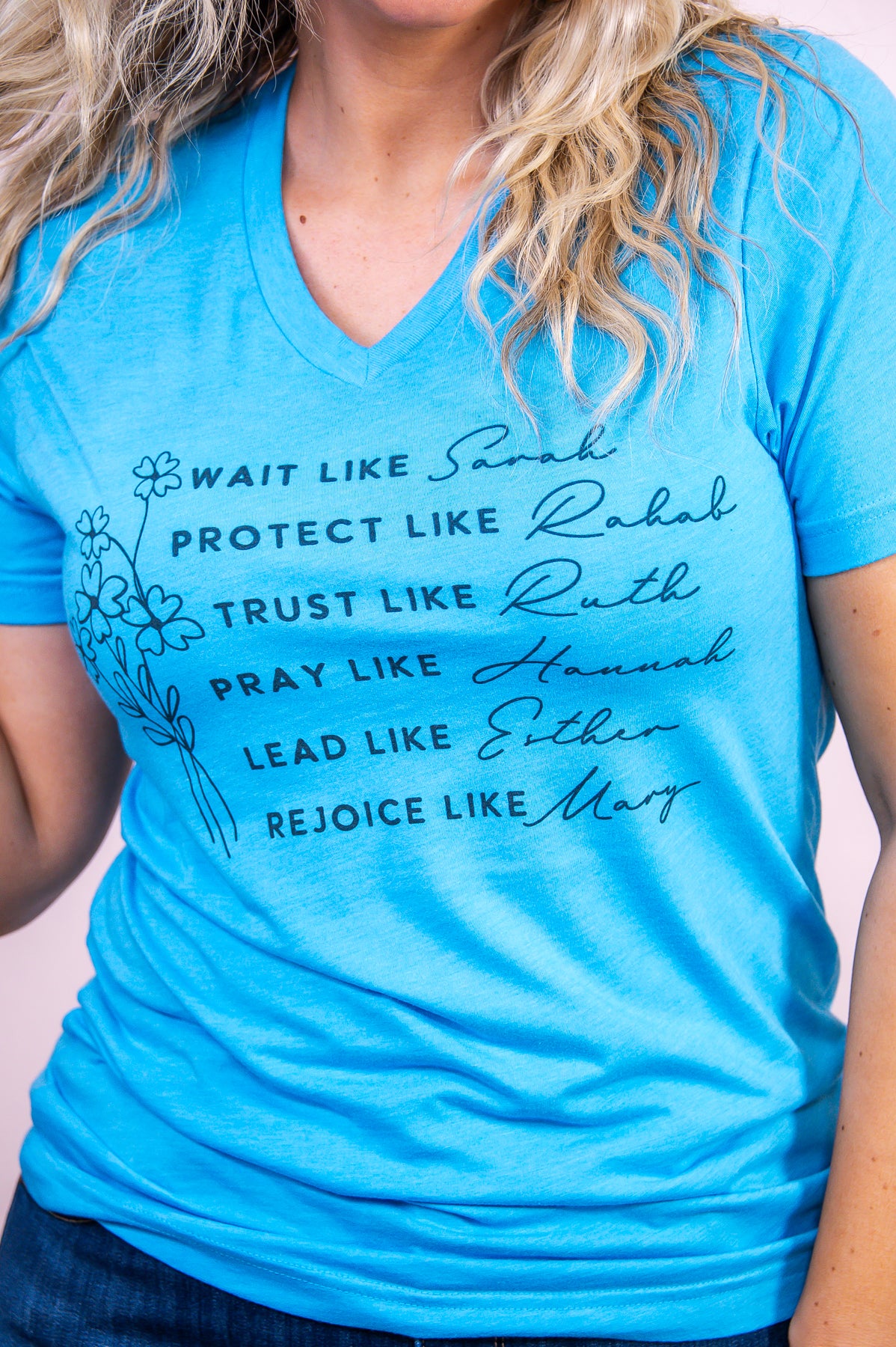 Women Of The Bible Aqua Graphic Tee - A3330AQ