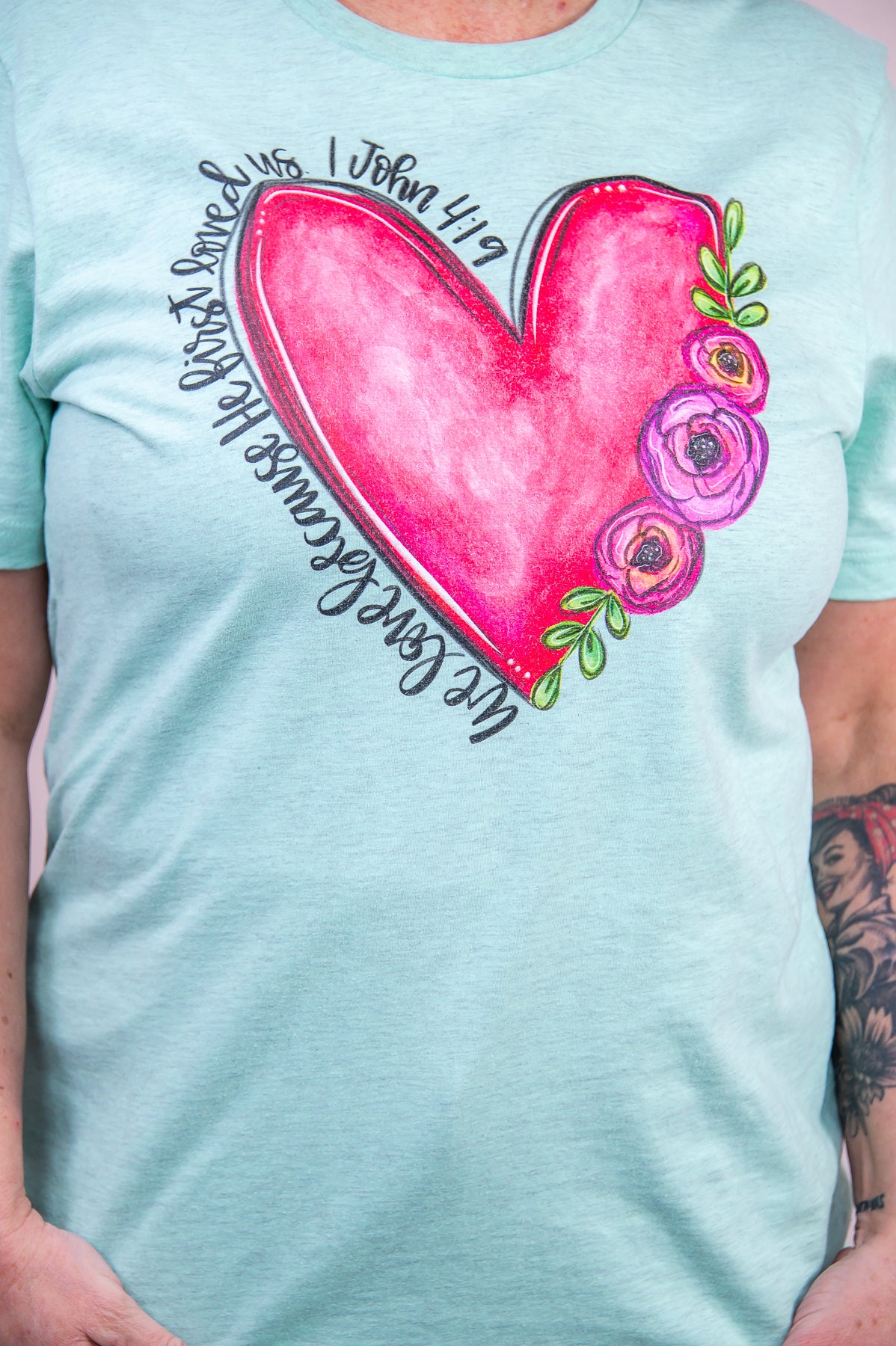Heart Eye Smile- Teal and Pink - HTV PRINT – Custom Gifts By S & S