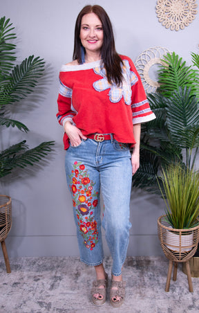 She's A Wildflower Embroidered Jeans - K1296DN