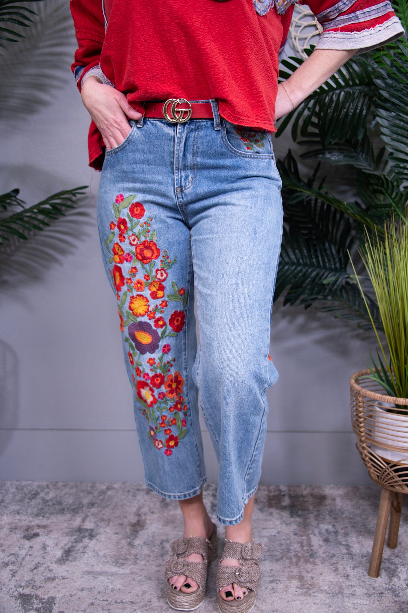 She's A Wildflower Embroidered Jeans - K1296DN