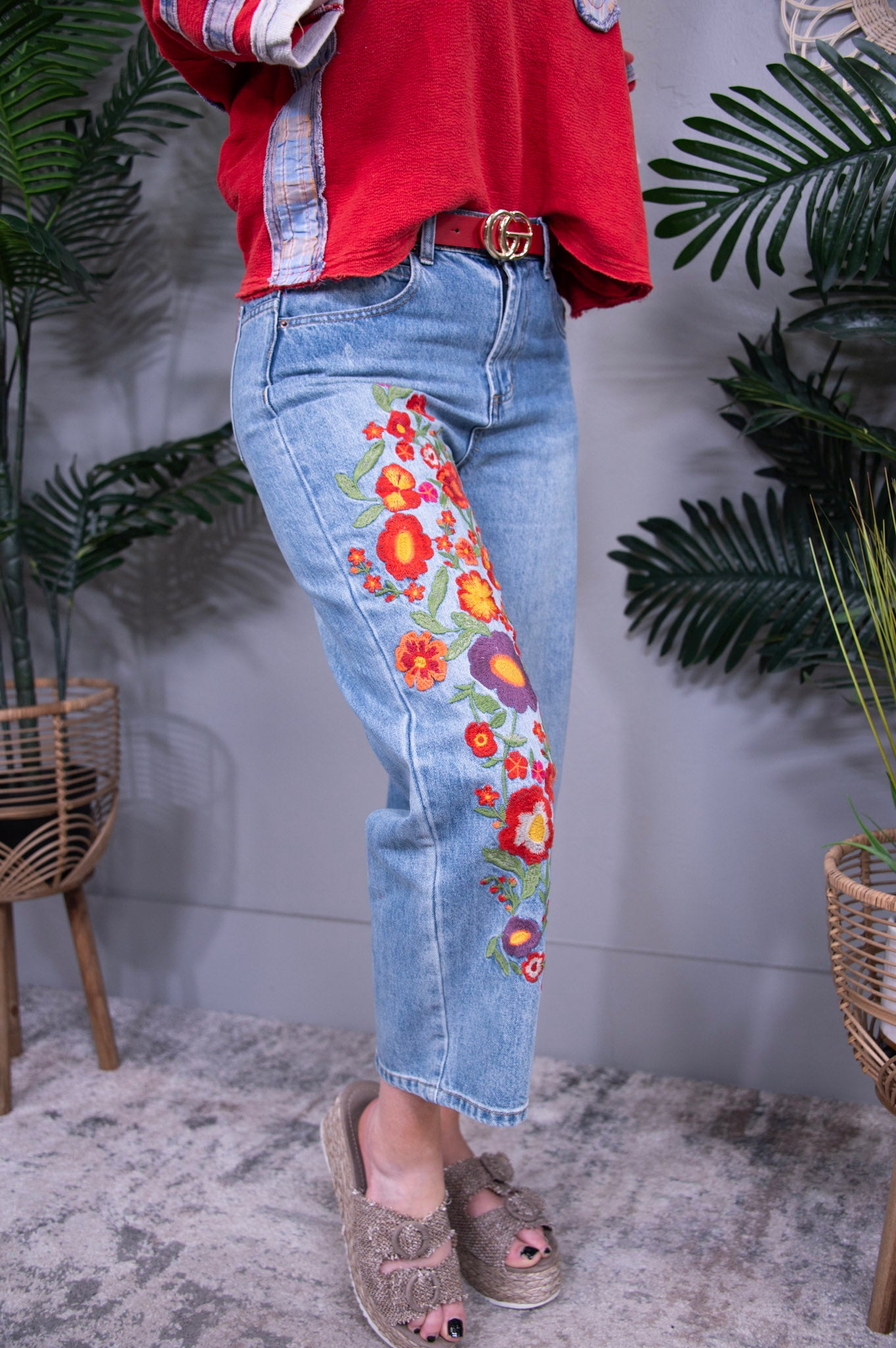 She's A Wildflower Embroidered Jeans - K1296DN