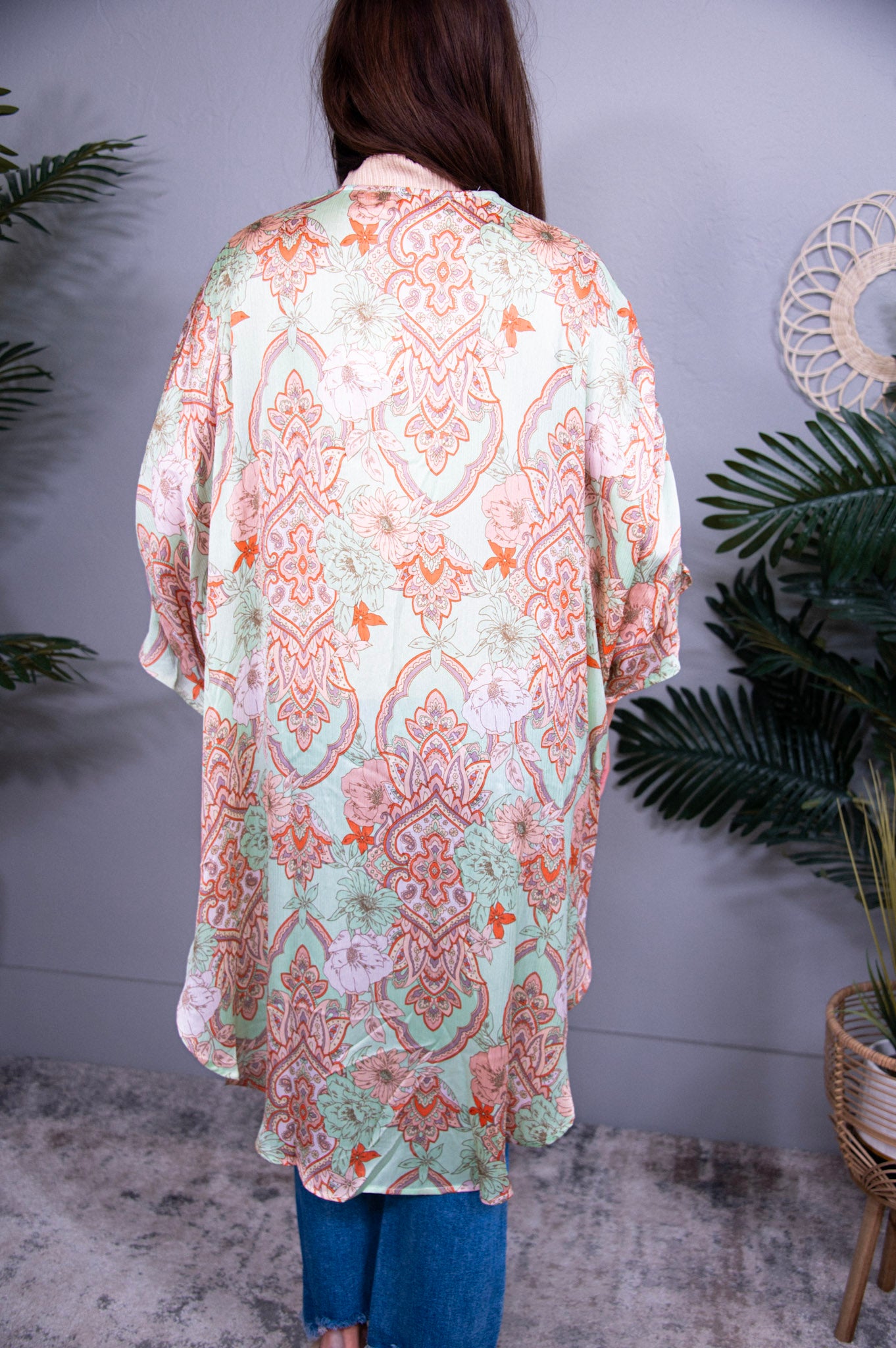 Frilly With Flair Pistachio Kimono with Ruffle Sleeve