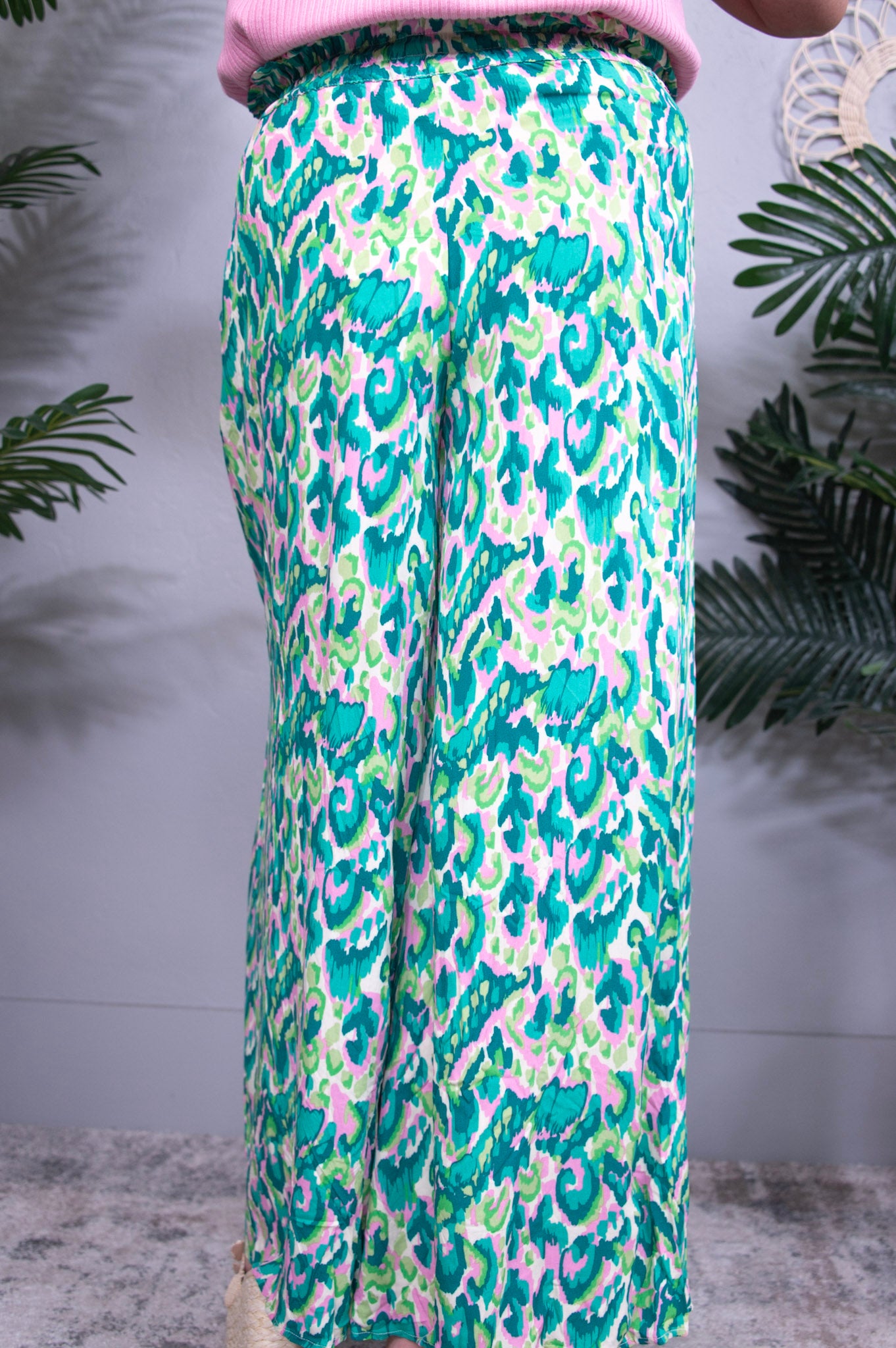 Bold And Brilliant Mixed Print High Waist Wide Leg Pant