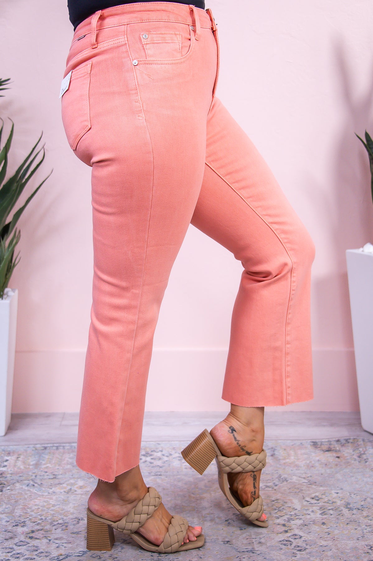 Nicolette Light Coral Denim Jeans - K1149LCO