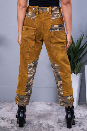 Hide And Seek Camel/Brown Camouflage/Corduroy Jeans - K1226CA