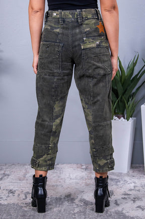 Hide And Seek Olive/Black Camouflage/Corduroy Jeans - K1225OL