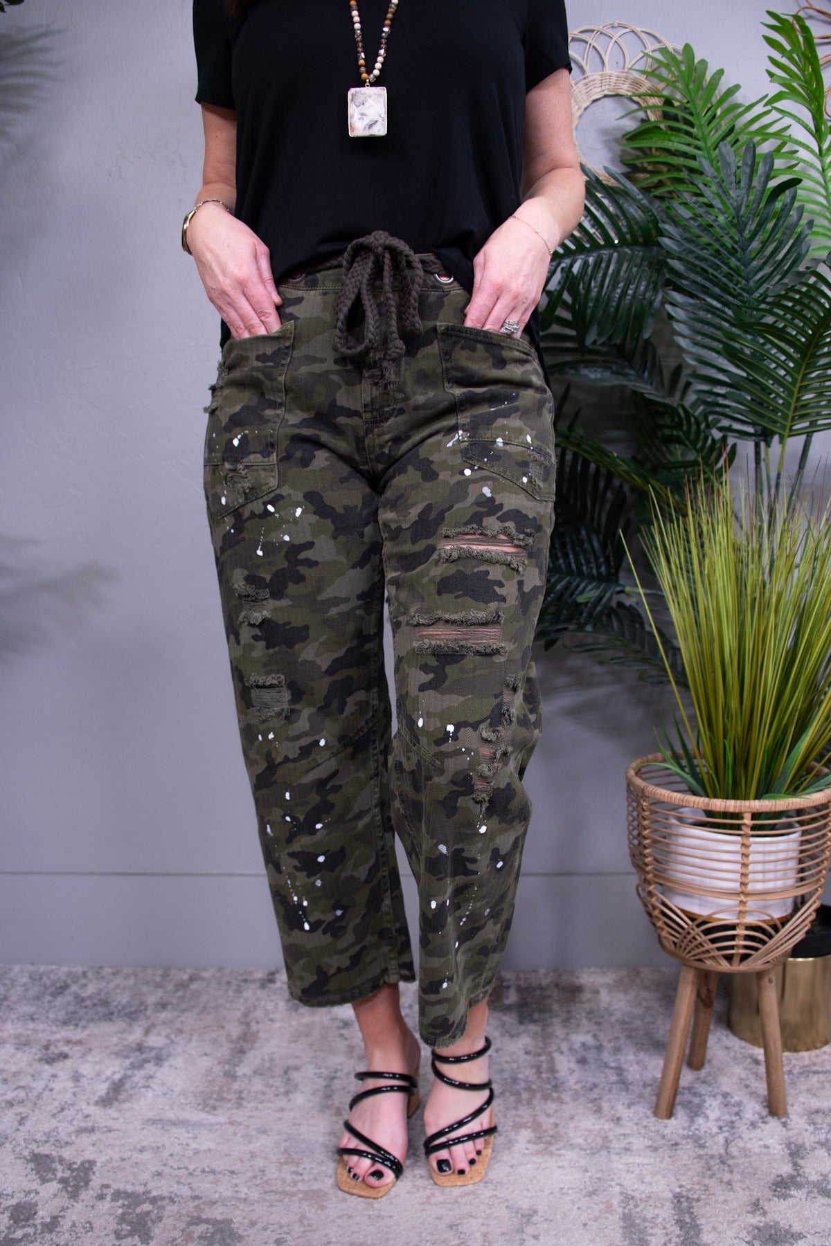 Can You See Me Now Camouflage Distressed Jeans - K1298CA