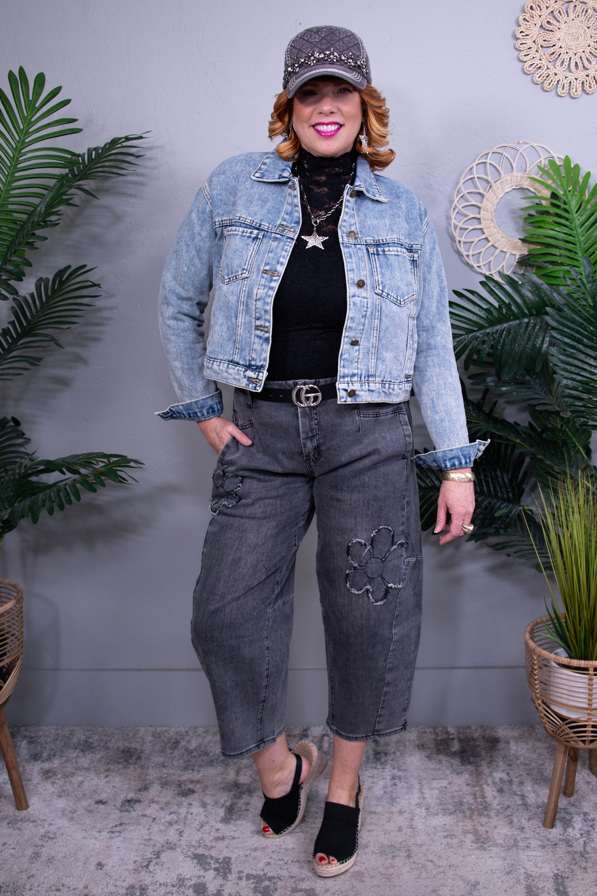 Denim Diva Button Up Long Sleeve Denim Jacket