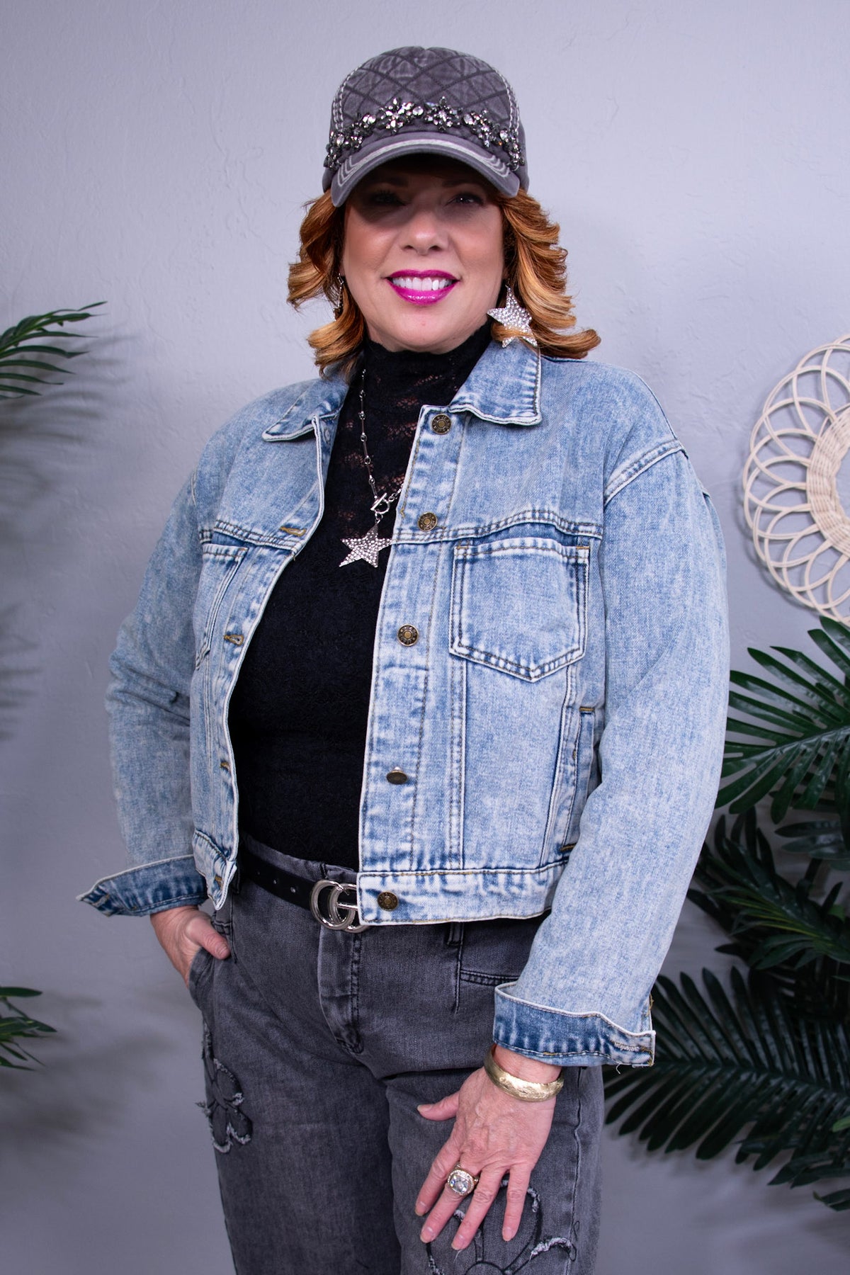 Denim Diva Button Up Long Sleeve Denim Jacket