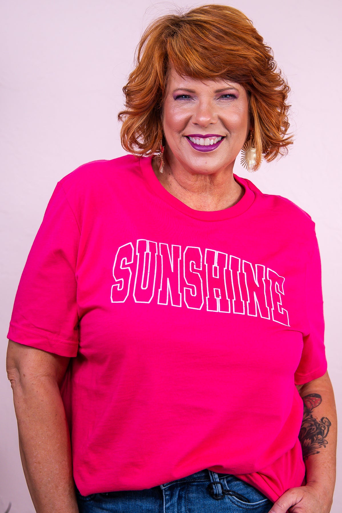 Sunshine Fuchsia Graphic Tee - A3355FU