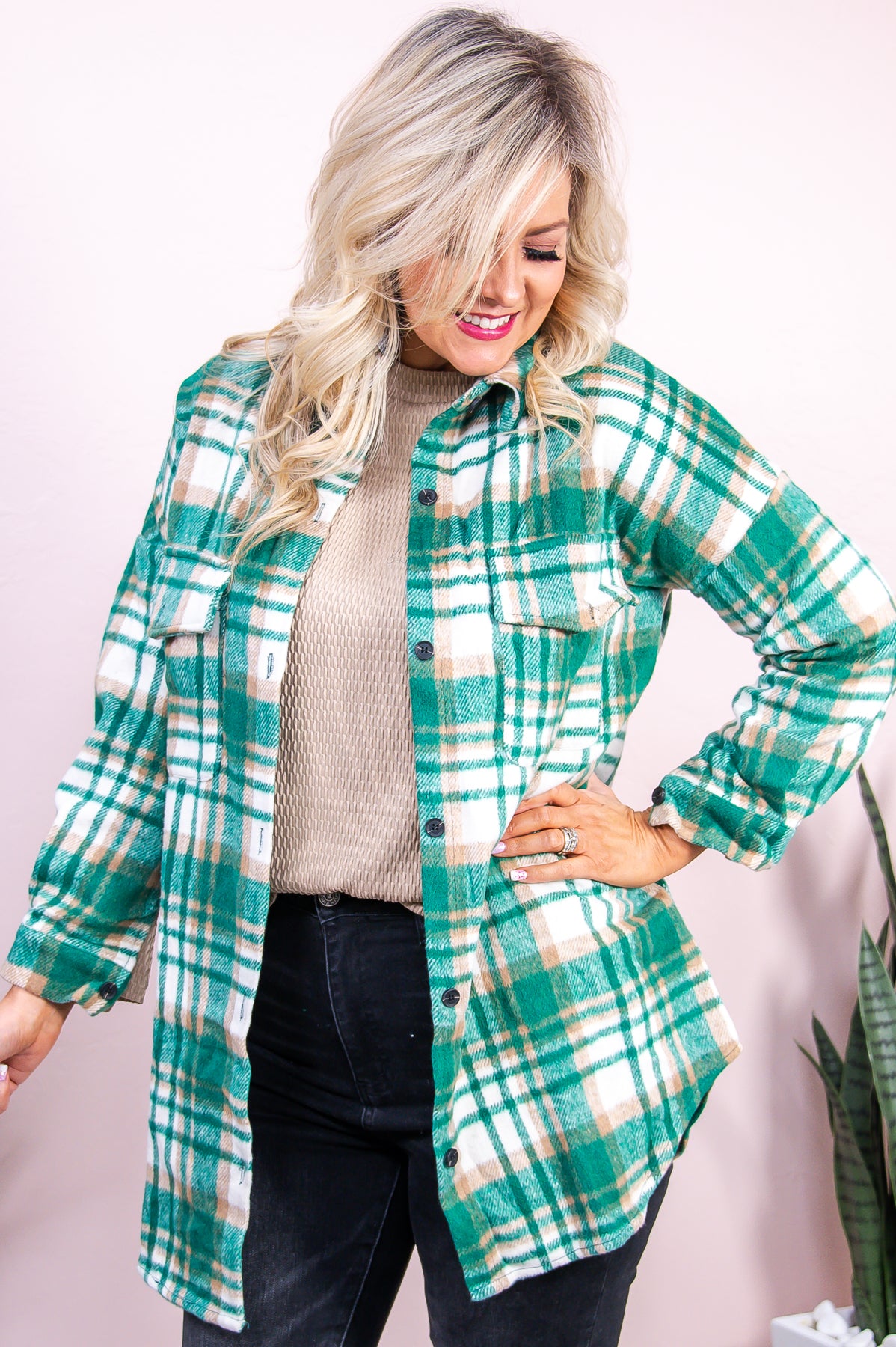 Blue green sale plaid jacket