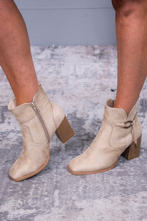 Always Stepping Forward Wheat Heeled Booties - SHO2737WH