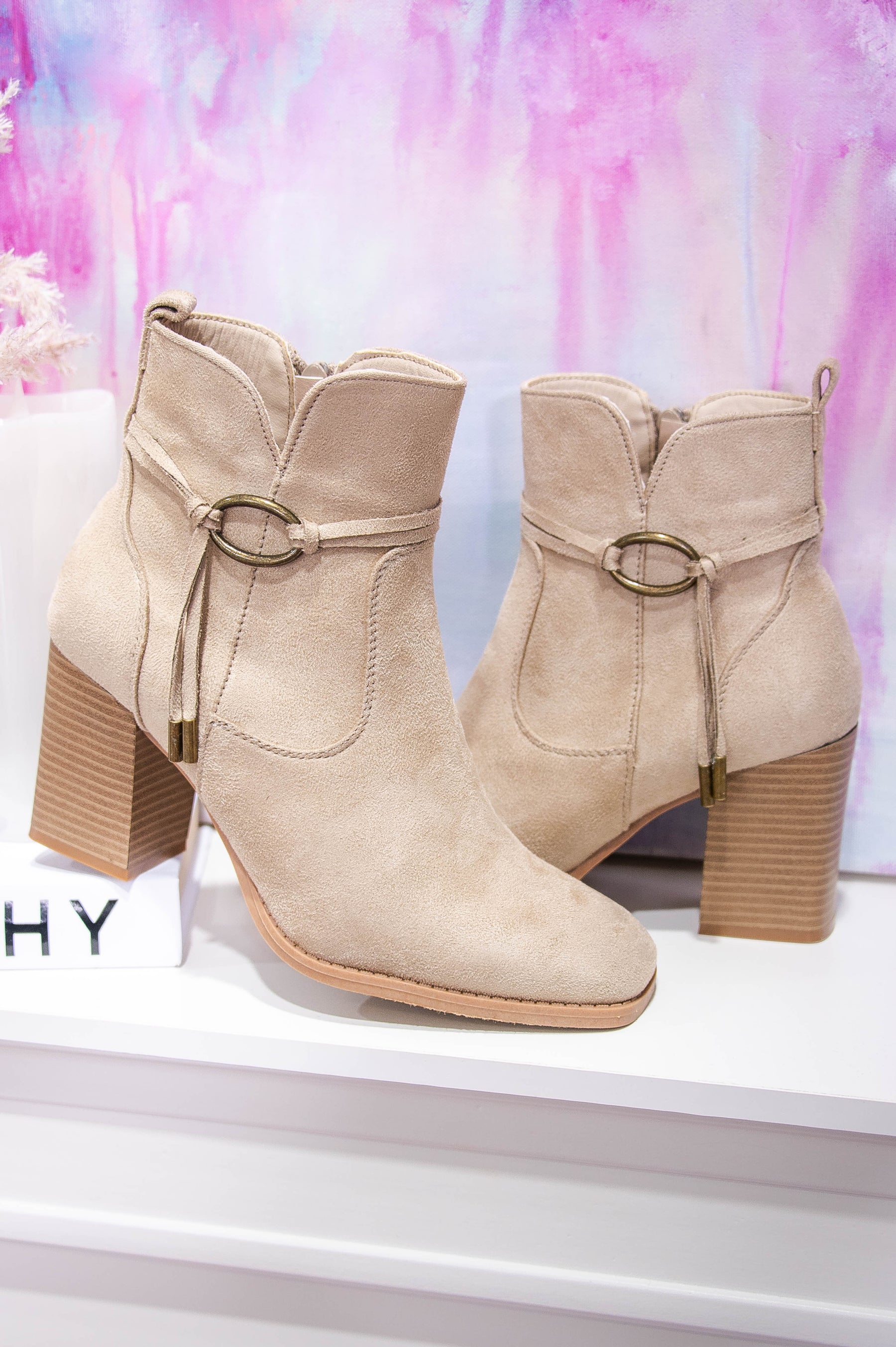 Always Stepping Forward Wheat Heeled Booties - SHO2737WH