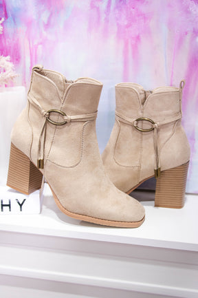 Always Stepping Forward Wheat Heeled Booties - SHO2737WH