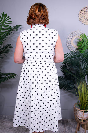 Connect The Dots Off White Midi Dress