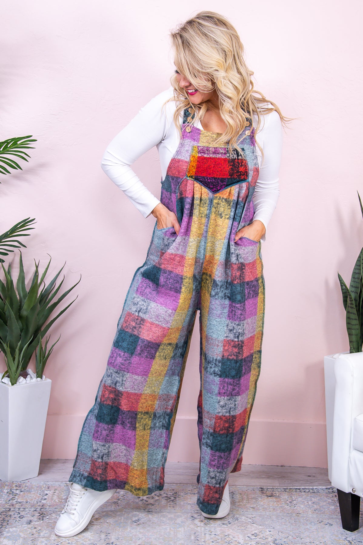 Chasing A Feeling Coffee/Multi Color/Pattern Overalls - RMP717CO