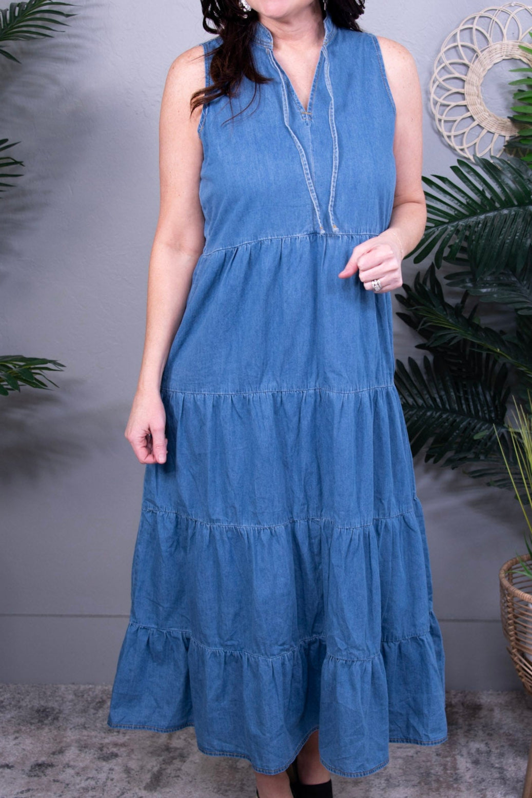 Jet Set Vacay Maxi Denim Dress