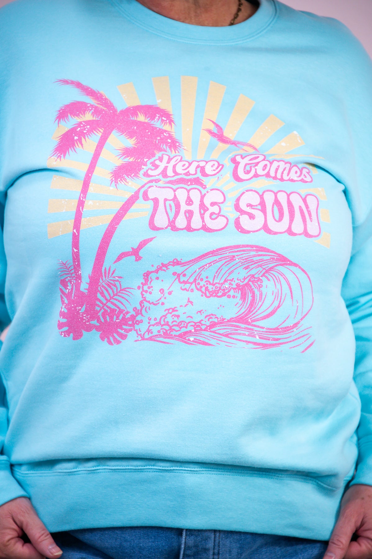 Here Comes The Sun Purist Blue Graphic Sweatshirt - A3364PBL