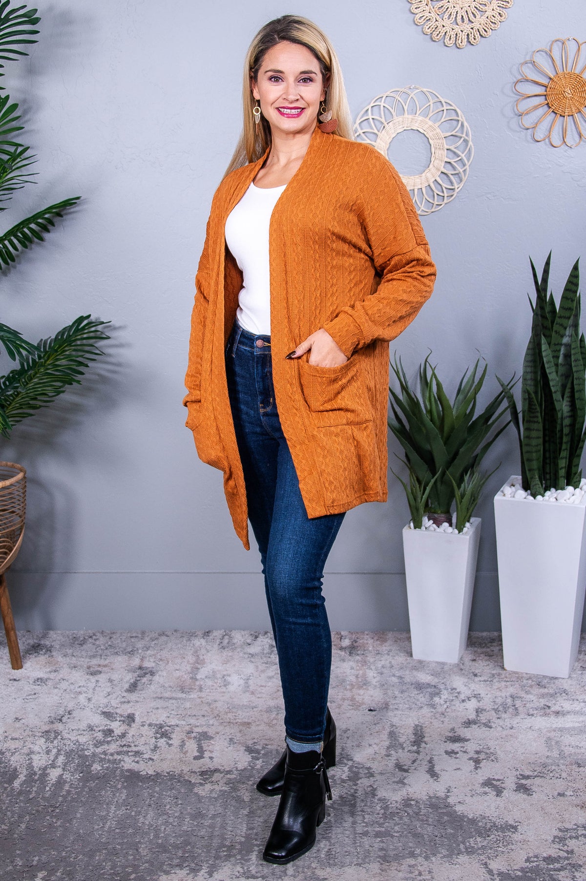 Finding My Zen Camel Solid Cardigan - O5579CA