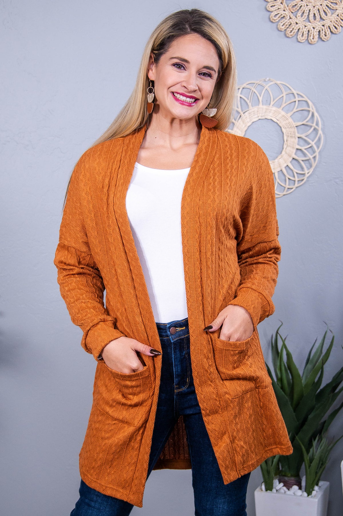 Finding My Zen Camel Solid Cardigan - O5579CA