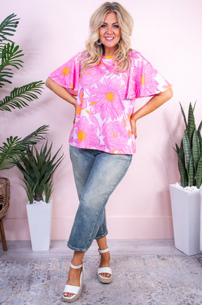 Find Me In The Garden Pink Floral Top - T9701PK